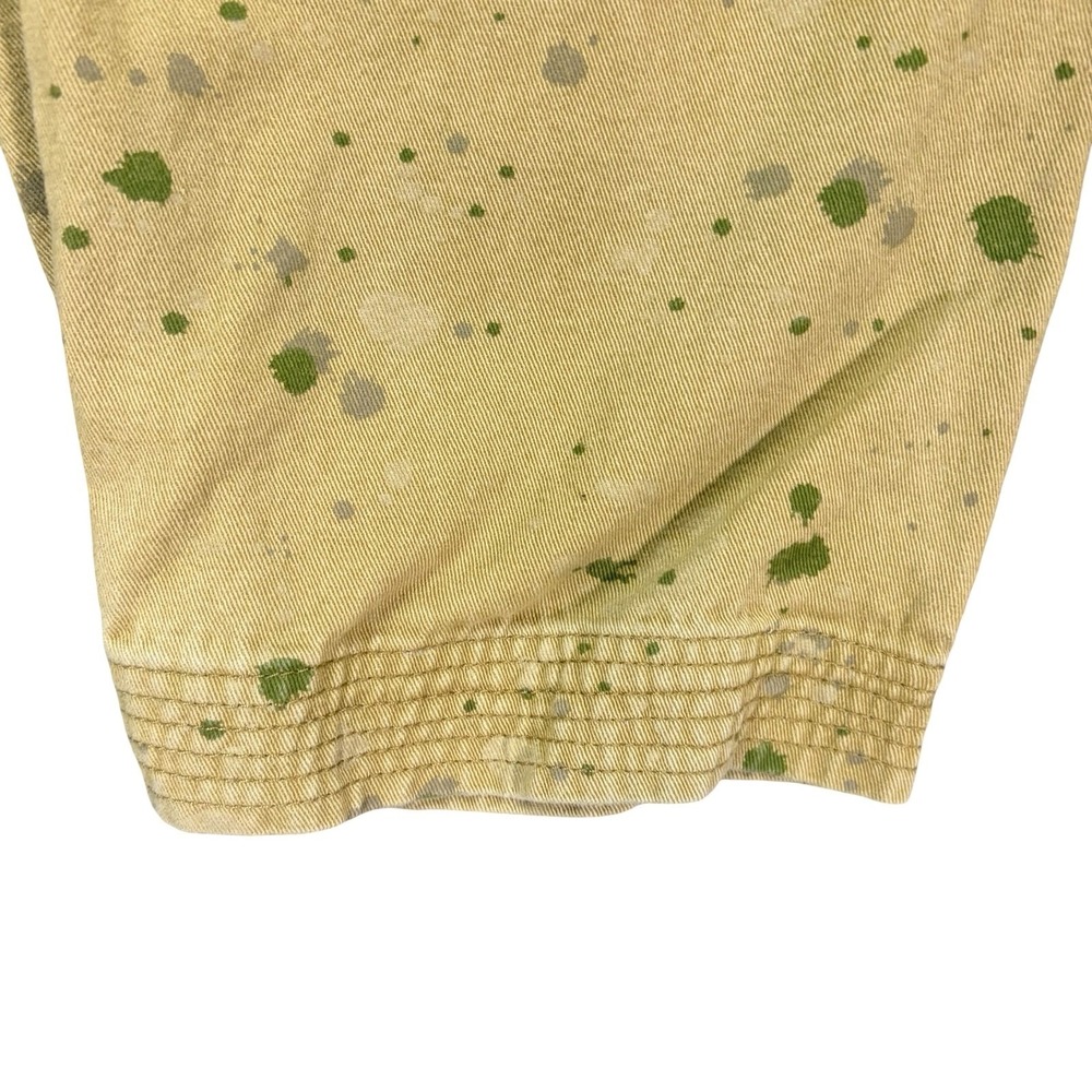 Parish Nation Mens Tan Paint Splatter Denim Pants Tapered Streetwear Size 36x31 - Picture 4 of 12